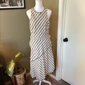 Banana Republic Asymmetrical Dress - Blue and Cream Stripes